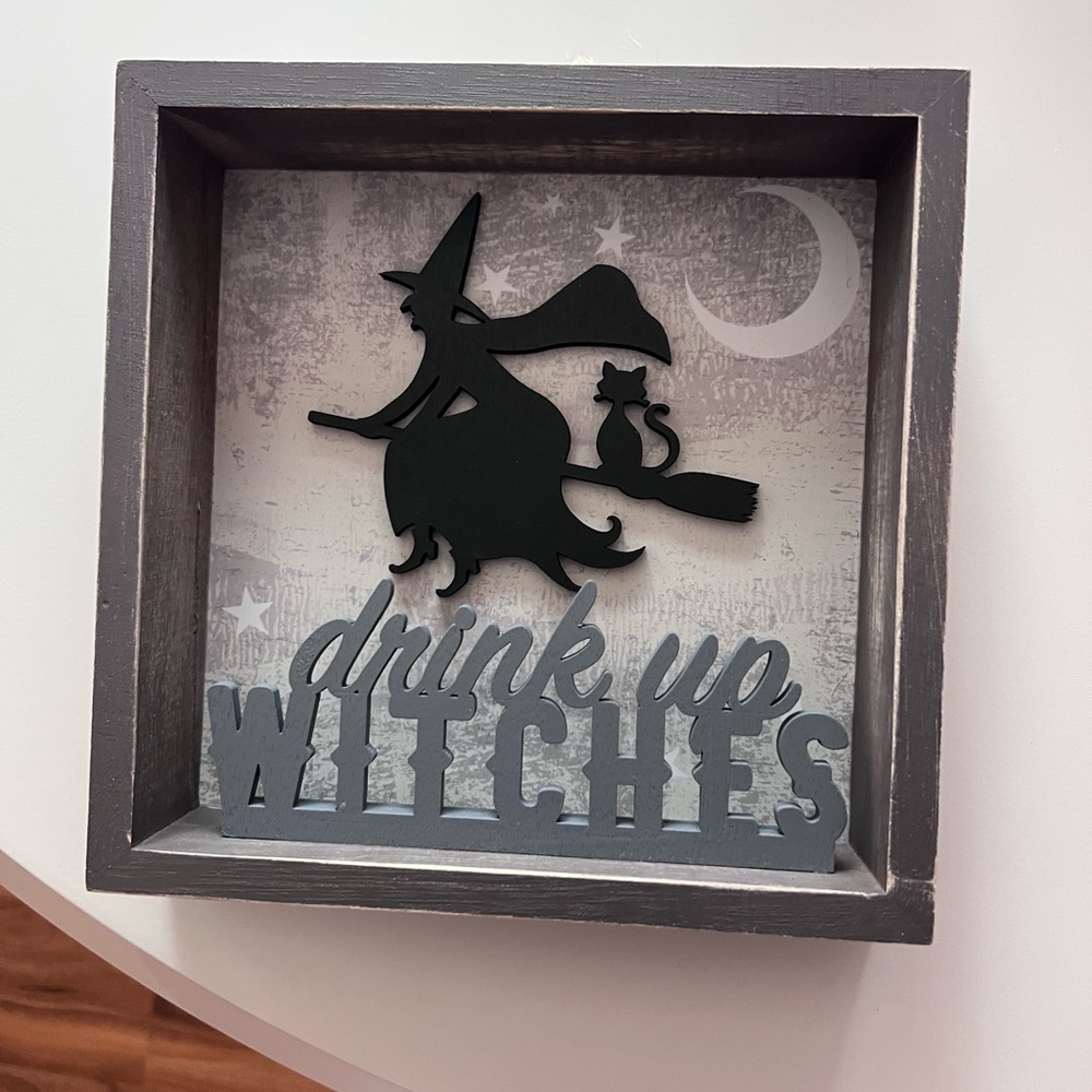 drink up Witches Shadow Box Decor